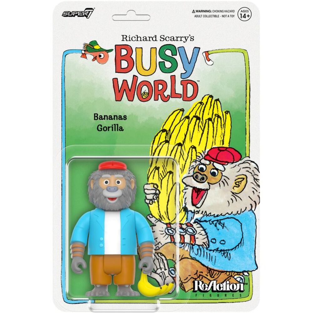 Super7 - Richard Scarry - Reaction Wv1 - Bananas Gorilla  COLLECTIBLES